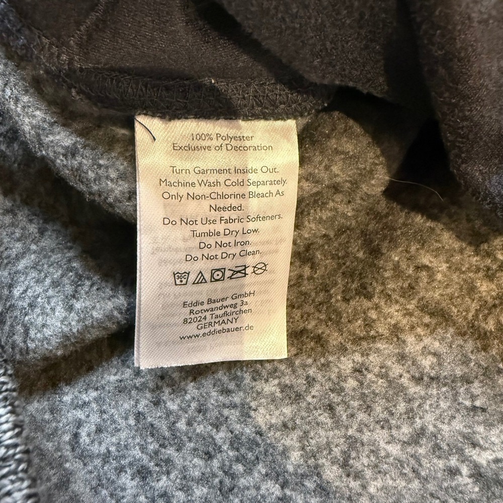 Eddie Bauer Men's Heather Gray Fleece Snap Neck Pullover Sweater Size L - Picture 5 of 9
